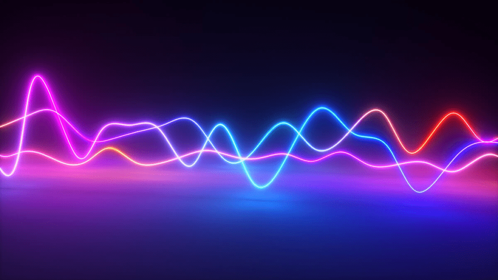 Voice AI: sound waves in different colors
