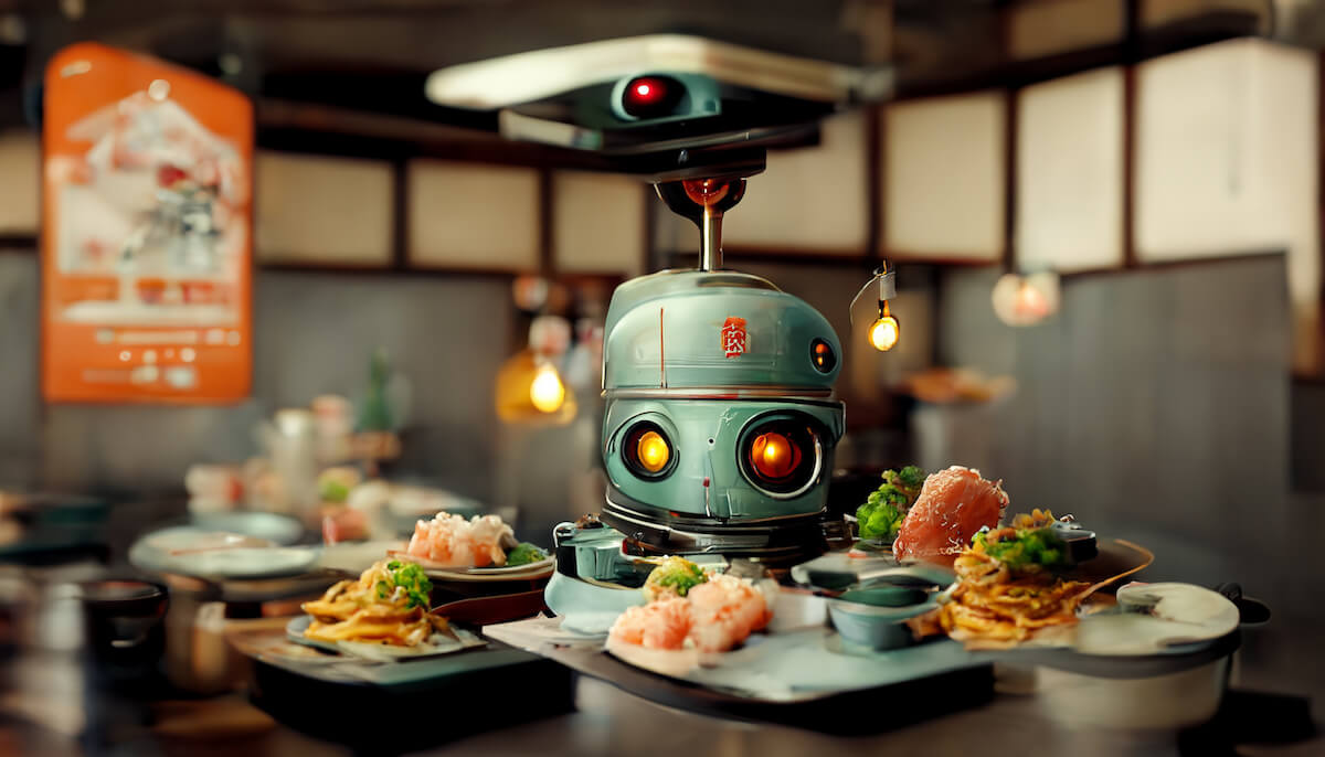 Franchise GROWTH and how technological innovation is essential for it: service robot at a restaurant